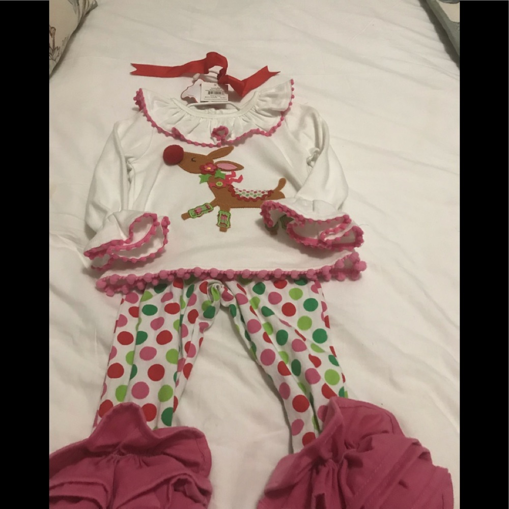 Mud pie toddler girls Christmas outfit